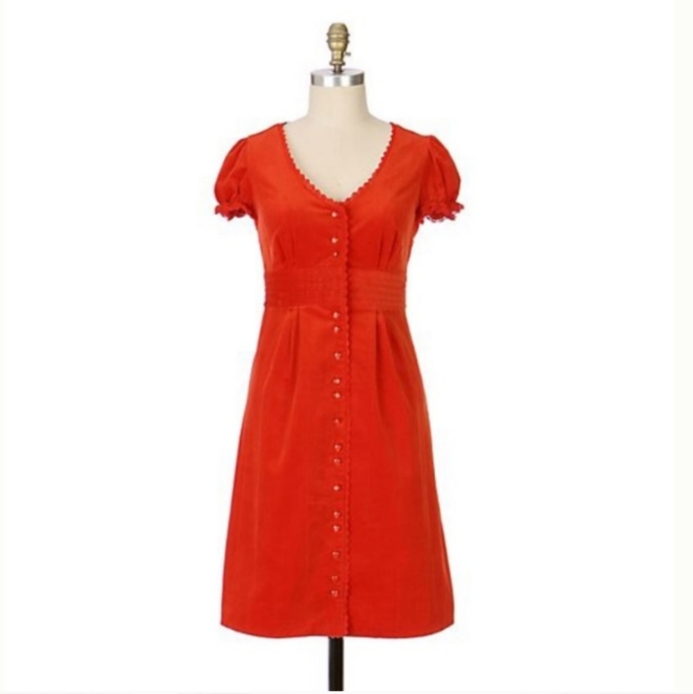 Anthropologie Maeve Corduroy Shirtdress